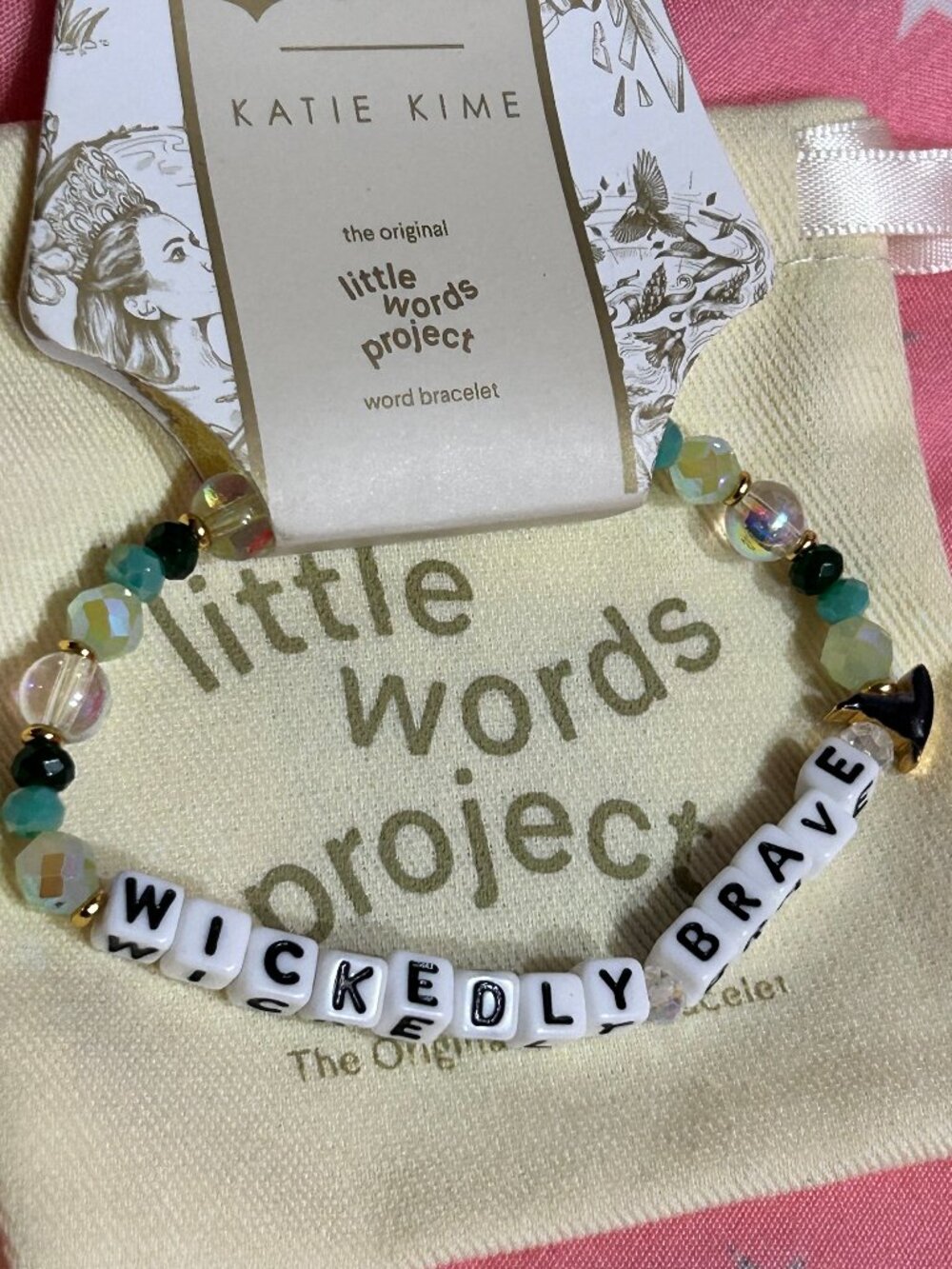 Little Words Project NWT Wicked Katie Kime Wickedly Brave Beaded Bracelet - Picture 2 of 3